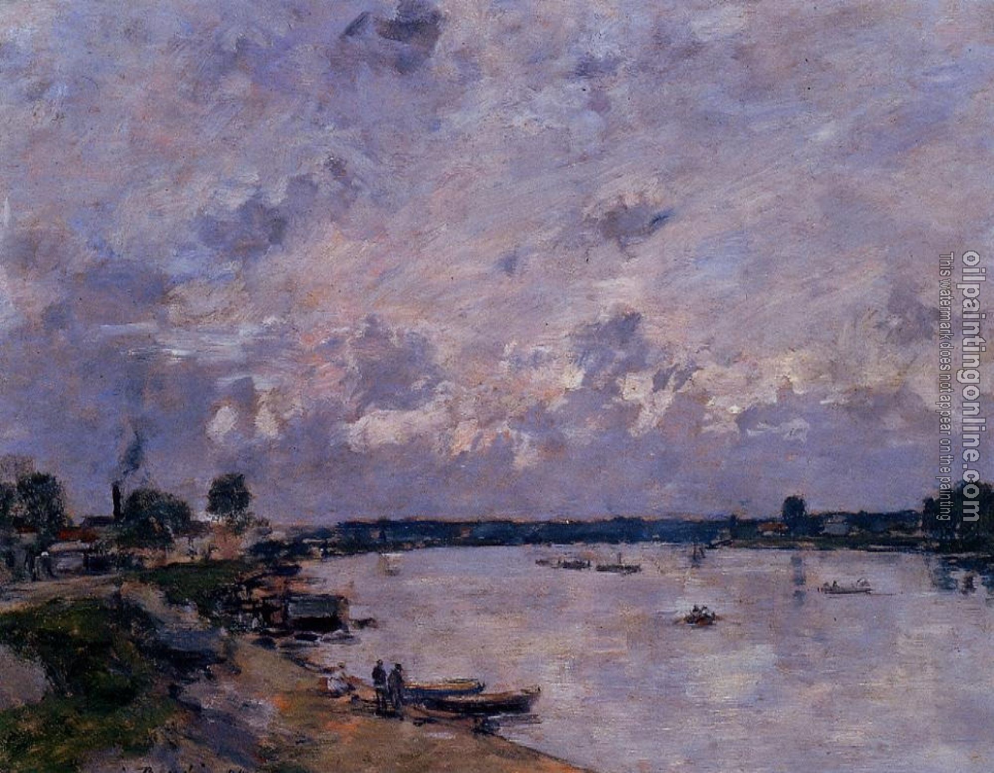 Boudin, Eugene - The Banks of the Seine at Caudebec en Caux